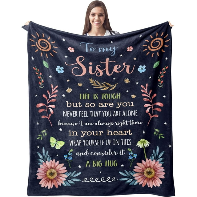 LHSHID Sister Gifts Blanket Sisters Gifts from Sister Gifts for Sister Birthday Gifts for Sister Soul Sister Gifts for Women Sister Birthday Gift Ideas Best Friend/Bestie Gifts for Women 60x80in
