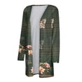 thumbnail image 4 of CEHVOM Women's Color Long Sleeved Irregular Hem Pleated Cardigan Clearance, 4 of 5