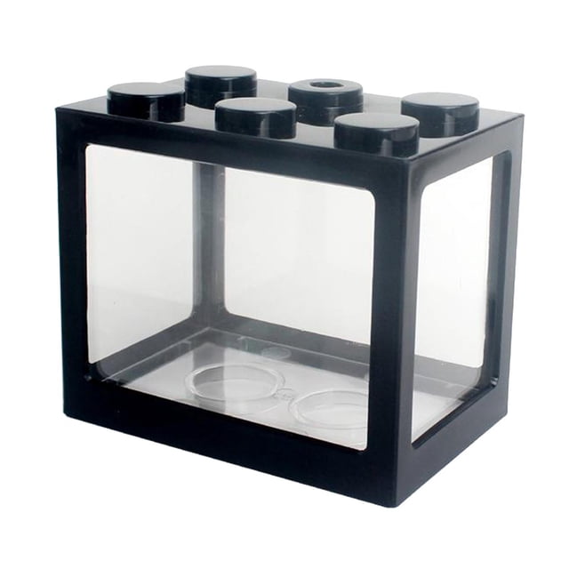 Mini pequeño Betta Bowl para acuario Goldfish Balls Negro Yuyangstore Tanque de acuario de escritorio