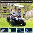 thumbnail image 6 of Sopbost 24V 4WD Kids Ride On UTV with Remote Control, 2 Seater Battery Powered Ride On Toy with EVA Tires, Music, Plastic Roof, 3-5 MPH, Ages 3-8, White, 6 of 10