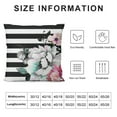 thumbnail image 5 of COMIO &nbsp;Black White Stripes Pillow Cases Floral Peony Rose Wildflowers Spring Summer Leaves Natural Pillow Sham Throw Pillow Covers One Side Printing Standard Size, 5 of 5