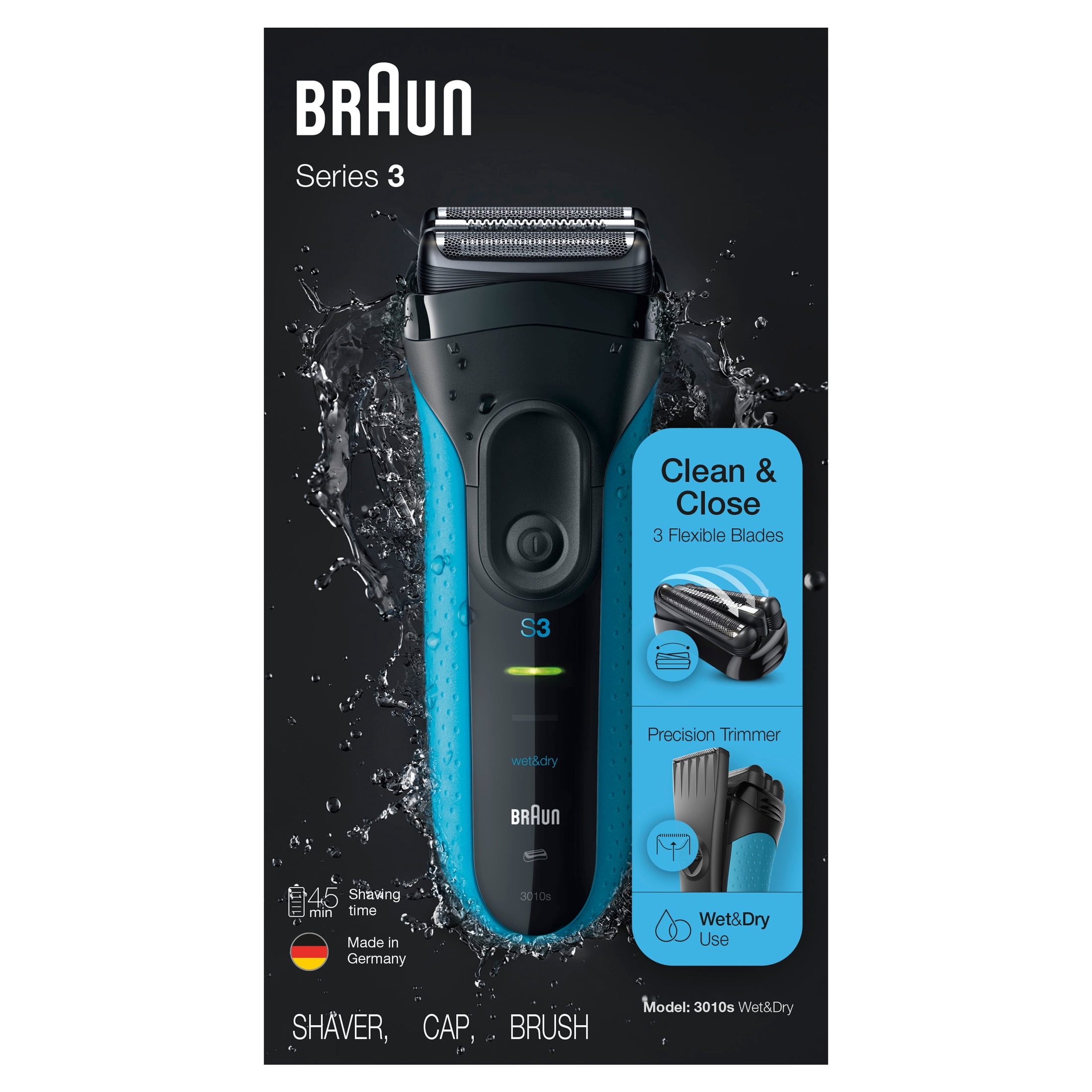 脱毛・除毛 BRAUN Series 3 ProSkin 3010s Wet&Dry Braun, Rechargeable Electric Shaver, Series 3 3010s, Wet & Dry