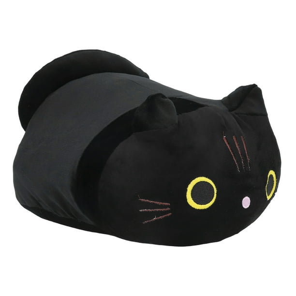 Almohada de gato de peluche, almohada de gato negro de dibujos animados, juguete de peluche de gato de dibujos animados, juguete de gato de peluche ultra sensible