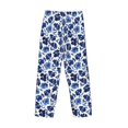 thumbnail image 3 of Fotbe Blue Ink Flowers Men's Pajama Pants,Sleepwear Pants,Pj Bottoms Drawstring And Pockets-Large, 3 of 7
