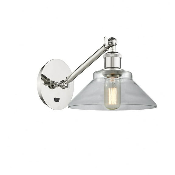 317-1W-PN-G132-LED-Innovations Lighting-Orwell - 1 Light Wall Sconce In Industrial Style-9.38 Inches Tall and 8.38 Inches Wide Polished Nickel Clear