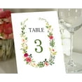 thumbnail image 5 of Darling Souvenir Table Numbers Calligraphy Floral Oval Wreath Elegent Table Cards Decor-5" x 7" (1 to 40), 5 of 5
