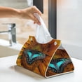 thumbnail image 5 of Kdxio Butterfly Alighted On Sunflowers Print Tissue Box Cover,Modern PU Leather Rectangular Tissue Box Holder for Bathroom Living Room Bedroom Office Desk Car Home, 5 of 6