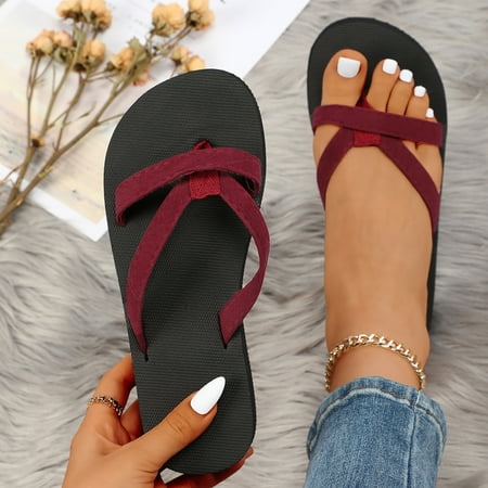 

Ediodpoh Women Shoes Fashion Slippers Flat Open Toe Sequins Slippers Summer Casual Fashion Sandals Bathroom Slippers Womens Sandals Red 8.5(42)