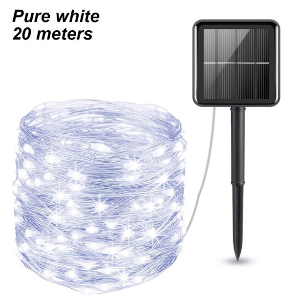 Toystoory 100/200/400 LED luz Solar lámpara de exterior luces de cadena para vacaciones fiesta de Navidad luces de hadas impermeables guirnalda de jardín Iluminación y accesorios TYPE1 20m Toystoory HA004421-05B