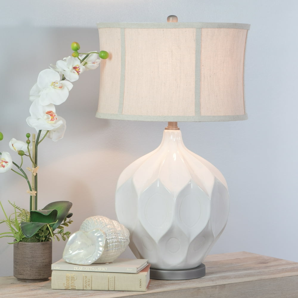 Jasmine Large White Ceramic Table Lamp