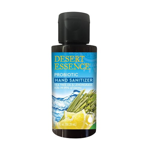 Desert Essence Probiotic Lemongrass and Tea Tree Oil Hand Sanitizer, 1.7 Oz