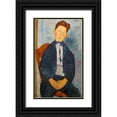thumbnail image 1 of Modigliani, Amedeo 21x32 Black Ornate Wood Framed with Double Matting Museum Art Print Titled - Boy in a striped Sweater, 1918, 1 of 4