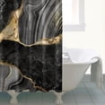 thumbnail image 4 of Black Gold Marble Shower Curtain Set 72x72 Inches Crack Ink Texture Luxury Abstract Decorative Stone Polyester Waterproof Cloth Bathroom Curtain with 12 Hooks, 4 of 4