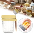 thumbnail image 1 of Food Storage Containers Oats Containers with Lids and Spoon Glass Oats Containers Breakfast Containers Oats Jars for Yogurt Chia Meal Prep, 1 of 9