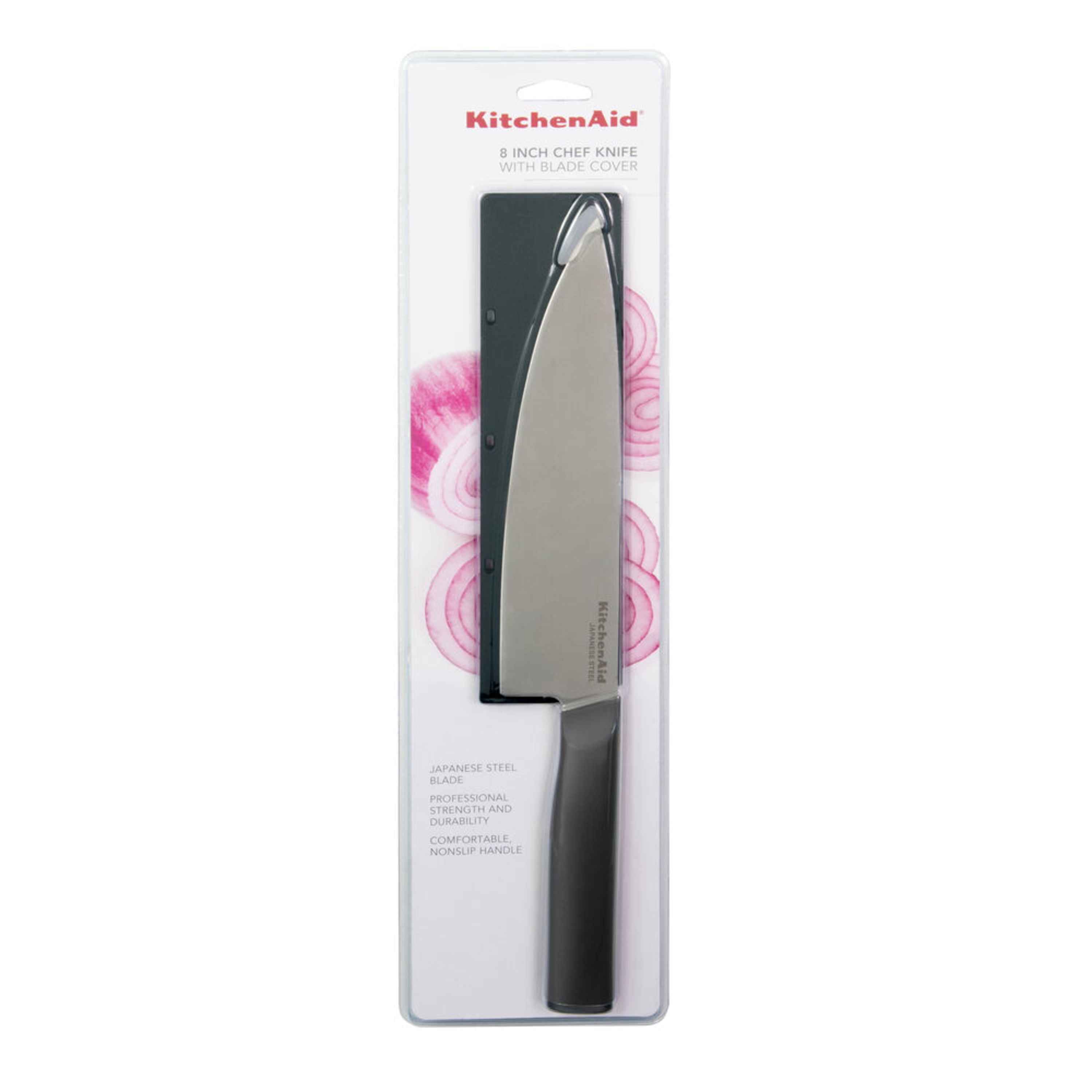 Kitchenaid Classic Chef Knife Black with Endcap and Blade Cover, 8-inch, Black