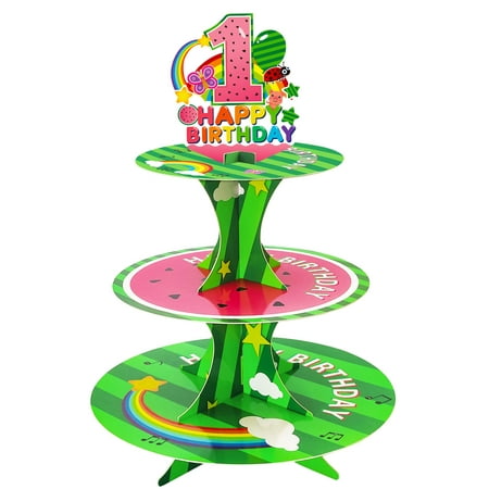

Nabenkalu Cartoon Melon Cupcake Stand 1st First Cartoon Melon Birthday Cake Stands for Kids Birthday Decorations Boys Baby Shower Party Supplies