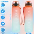 thumbnail image 2 of DEBGFS 32 oz Plastic Water Bottle with Time Marker and Wide Mouth Lid  Orange,orange, 2 of 8