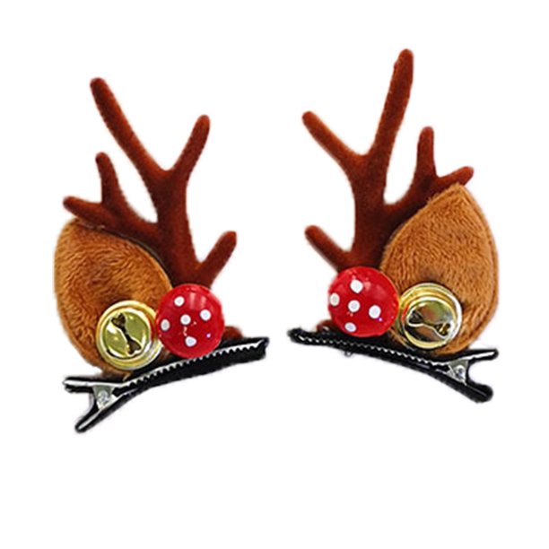 Horquilla de Navidad - Lindo accesorio para el cabello de la oreja de asta de reno Tocado Horquilla de fiesta de Navidad