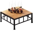 thumbnail image 1 of Cal Mil 1711-5-60 Iron Black Square Riser with Bamboo Top - 12 x 12 x 5 in., 1 of 1
