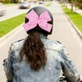 thumbnail image 4 of Pink Motorcycle Helmet Large Bowknot Soft Cloth Coquette Aesthetic Motorbike Decorative Removable Patches Ornaments for Motorcycle Pink, 4 of 9