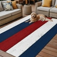 thumbnail image 2 of Fsddascl Navy Blue Red Striped Outdoor Rug for Patio/Deck/Porch, Non-Slip Large Area Rug 4 x 6 Ft, Farmhouse Vintage Stripe Indoor Outdoor Rugs Washable Area Rugs, Reversible Camping Rug Carpet, 2 of 5