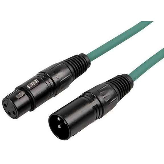 RARAION - 3 Pin XLR Male to Female Patch Lead, 6m Green