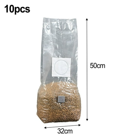 10 x High Yield Mushroom Grow Bags: Multiple sizes to suit all setups Only bags