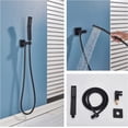thumbnail image 4 of CES 12 inches LED Rainfall Shower Head with Brass Handheld Rain Shower System Shower Faucets Sets Complete or Bathroom Rough-in Valve Body and Trim Included Matte Black, 4 of 9