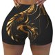 thumbnail image 2 of Balery Golden Dragon Tattoo Art Pantalones cortos de entrenamiento estampados para mujer, sin costuras, ajustados, para gimnasio, yoga, correr, deportes, ejercicio activo, fitness.-Large, 2 of 8