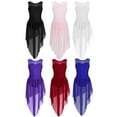 thumbnail image 2 of Girls Mesh High Low Skirt Ballet Gymnastics Leotard Kids Irregular Ballet Dress Contemporary Lyrical Ballroom Dance Costume, 2 of 7