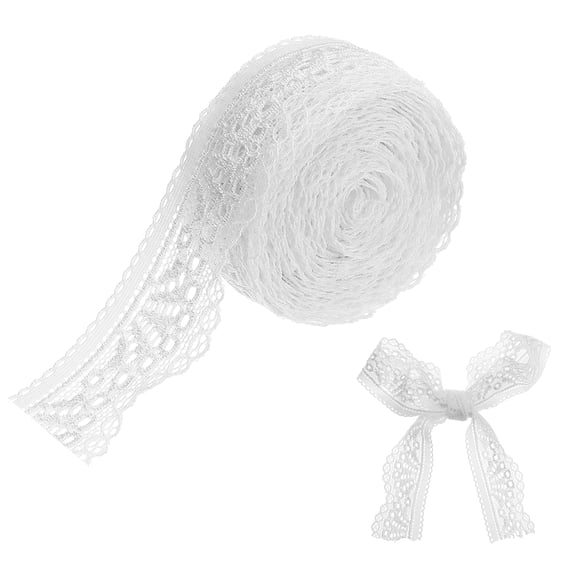 Uxcell Lace Trim, 5 Yards 1-1/2 Inch Vintage Lace Ribbons for DIY Sewing Craft Gift Package Decoration Wedding Headbands White