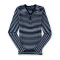 thumbnail image 2 of Camiseta básica térmica Sons of Intrigue Henley Stripe Ls para hombre azul pequeño, 2 of 2