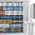 thumbnail image 4 of Funny Family Rules Educational Fabric Shower Curtain Rustic Wood Washable Shower Curtains for Bathroom, Waterproof Bath Curtain with Hooks Home Decor 72x72in, 4 of 8