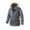 Gray, variant on ZCFZJW Men's Warm Parka Jacket Winter Snow Coat with Detachable Faux Fuzzy Hood Trendy Long Sleeve Full Zip up Hooded Mountain Ski Coat Black XXL