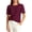 Wine Red, variant on PRETTYGARDEN Women's Puff Short Sleeve Eyelet Shirts Summer Lace Blouses Dressy Casual Work Tops Spring Teacher Clothes
