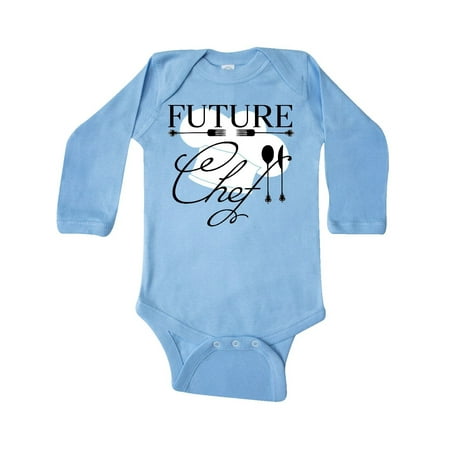 

Inktastic Future Chef with silverware and hat Gift Baby Boy or Baby Girl Long Sleeve Bodysuit