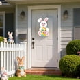 thumbnail image 5 of Easter Wall Decor, Wooden Hanging Sign with Hand-Painted Easter Bunny & Eggs, Colorful Folk Art Style Home Door Wall Hanging, 10 Inch Large Easter Decoration, 5 of 5