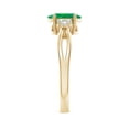 thumbnail image 3 of ANGARA Natural 1.1 ct Emerald Split Shank Engagement Ring with Trio Diamonds in 14K Yellow Gold for Women (Size-8x6mm) | May Birthstone, Anniversary, Jewelry Gift for Women | Natural Emerald Ring, 3 of 9