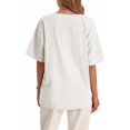 thumbnail image 4 of Summer V Neck Women Short Sleeved Solid T Shirt Tops, 4 of 6