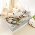 thumbnail image 4 of Erosebridal Vintage Easter Eggs Twin Sheet Sets,Pink Butterfly Rustic Leaves Kids Bedding For Girls 3pcs, 4 of 6