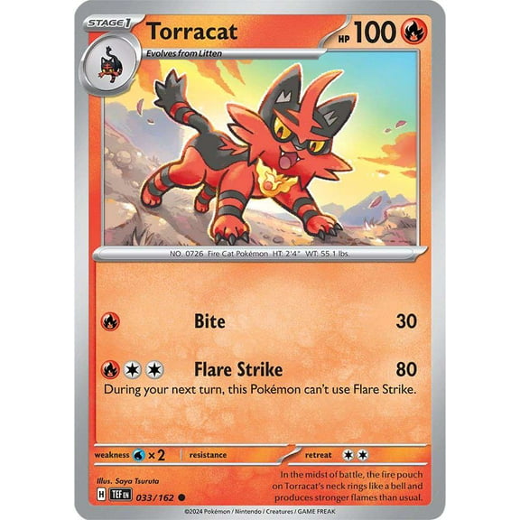 Pokemon Scarlet & Violet Temporal Forces Common Torracat #33