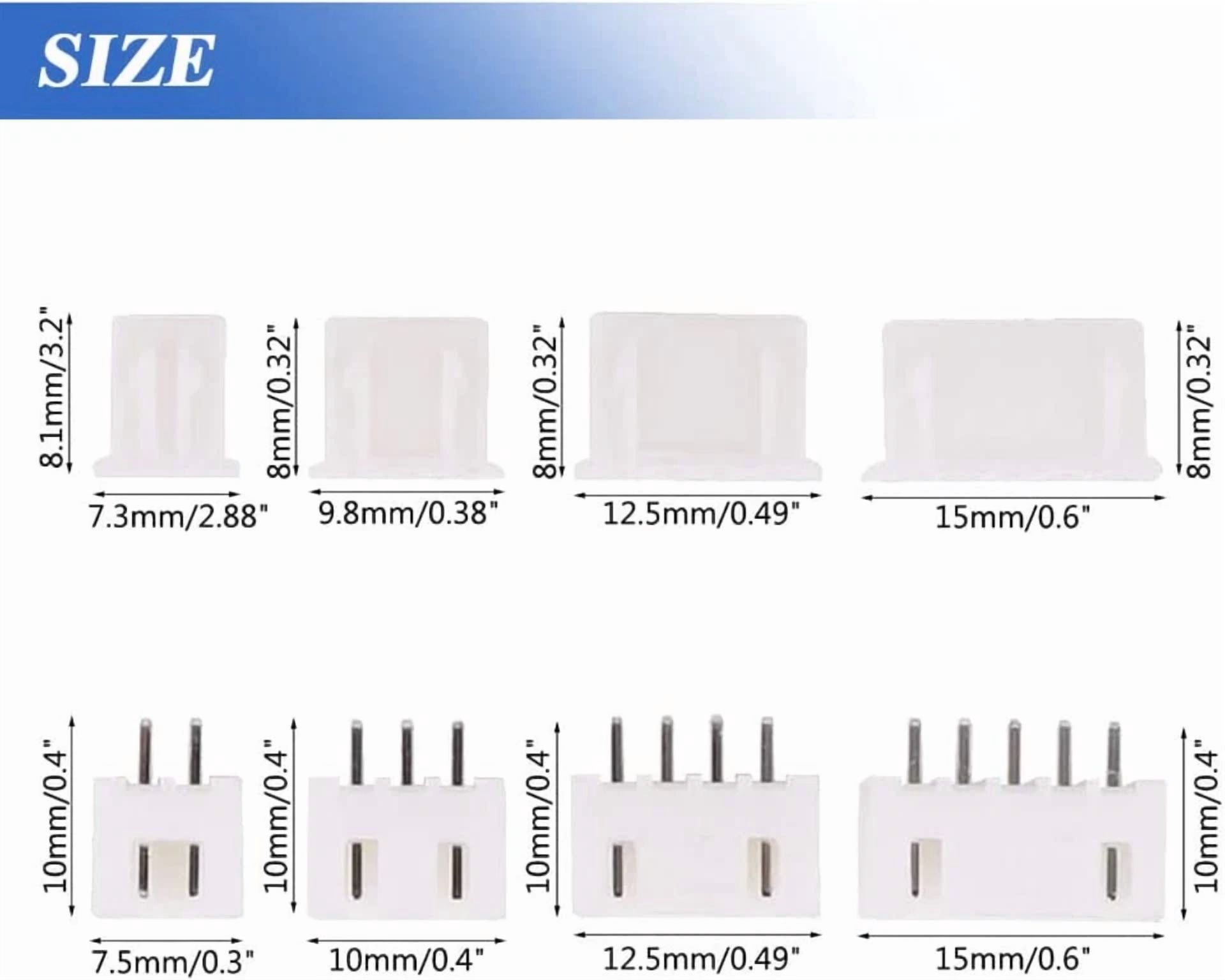CIRCLE- 560Pcs Jst 2.54Mm Plug Housing Socket M/F 2/3/4/5 Pin Terminal Assortment Kit