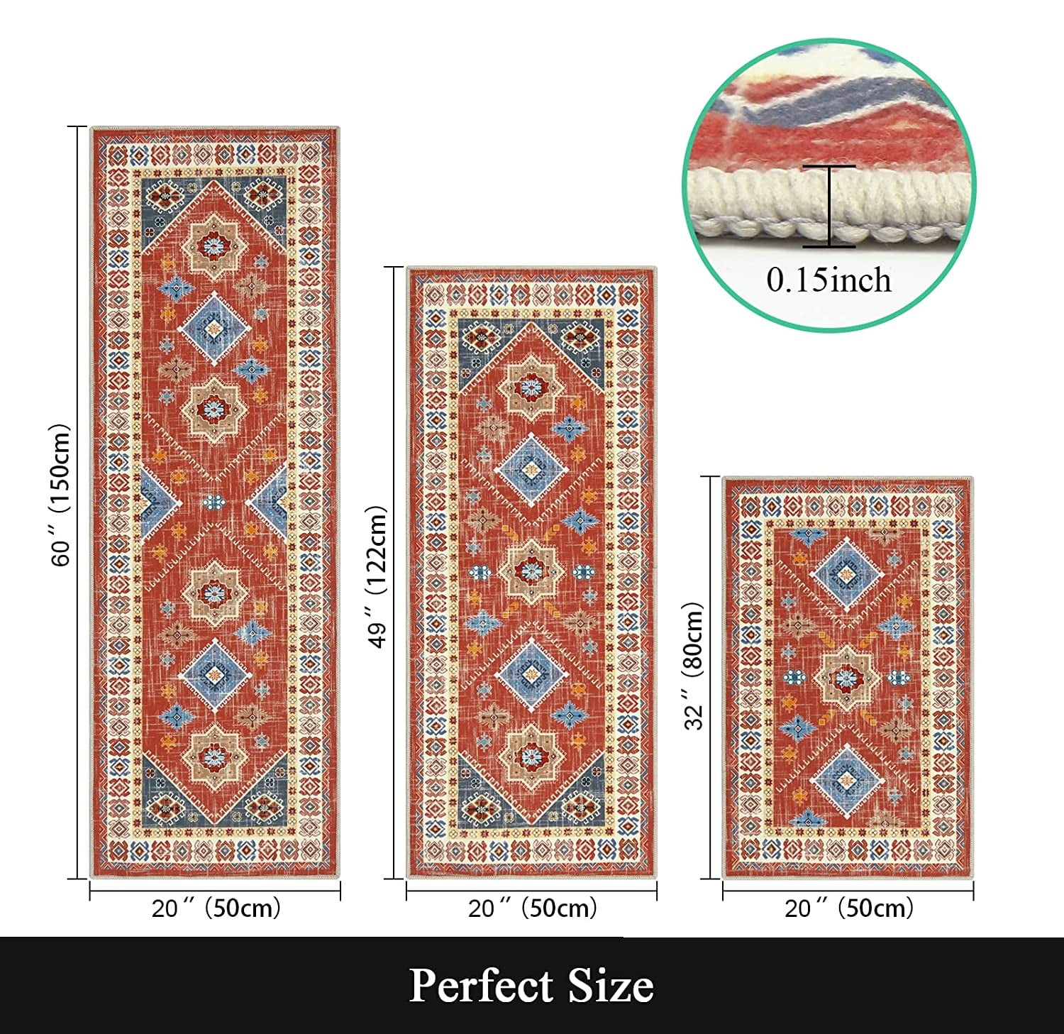 Sets 3 Piece with Runner Farmhouse Rubber Kitchen Mats – Modern Rugs and  Decor