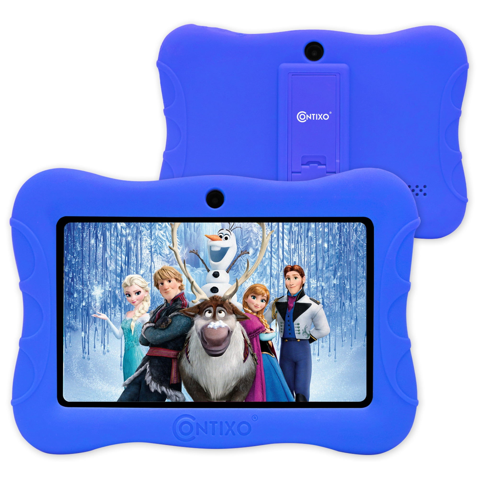 Contixo 7 inch Kids Tablet Android WiFi Camera 16GB Bluetooth Learning Tablet for Toddlers Children Kids Parental Control Pre-Installed Education Apps w/Kid-Proof Protective Case, V8-3-ST Dark Blue