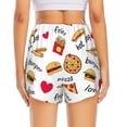 thumbnail image 3 of Picia Fast Food Pattern Women's 2 in 1 Athletic Running Shorts High Waisted Workout Casual Gym Sweat Shorts with Comfy Liner Zipper Pockets-Large, 3 of 9