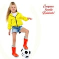 thumbnail image 3 of Puddle Play Toddler and Kids Boys and Girls Waterproof Rain Boots with Easy-On Handles - Orange and Light Blue Trimming - Size 13 Little Kid, 3 of 6