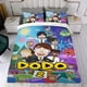 thumbnail image 4 of Dodo Conjunto de sábanas temático, trío de piezas, cómodo y amigable con la piel, diseño único, regalo de decoración para el hogar para familiares, amigos y fans, 90 cm * 190 cm, 4 of 6