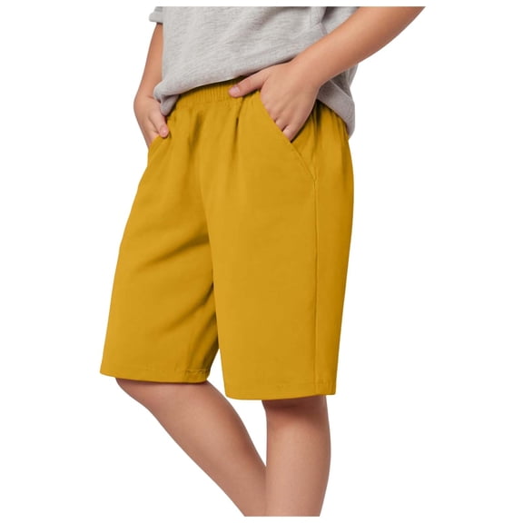 BOBOGOJP Toddler to Youth Athletic Shorts for Boys and Girls Soccer Basketball Sports Yellow for Size 10-13 Years