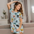 thumbnail image 3 of Naloa Elephant Tree Print Women Nightgowns,Womens Loungewear,Short Sleeve Sleepwear,Comfy Ladies Nightdress, 3 of 6