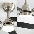 thumbnail image 2 of 52-inch Brush Nickel Ceiling fan with Light & Remote Color Changing Reverse Airflow Ceiling Fan, 2 of 7